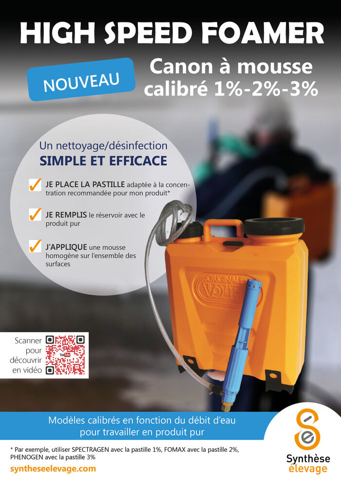 CANON A MOUSSE 12 LITRES : Calibré 1 %, 2 %, 3 % - Matériel de nettoyage -  désinfection - syntheseelevage