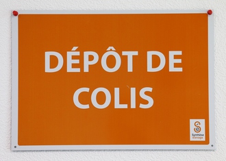 Panneau orange DEPOT DE COLIS